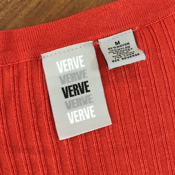 VERVE Thinly Cable Knitted Orange Cardigan Sweater - Picture 5 of 6